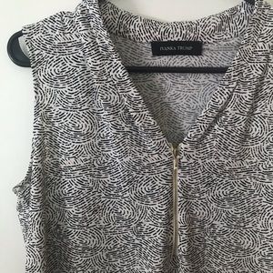 Ivanka Trump v-neck half zip sleeveless blouse